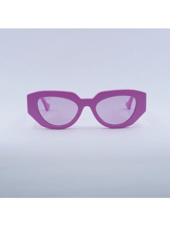 Gucci GG1421S 004 Sunglasses Pink Geometric Frame, Pink Magenta Lenses main image 9